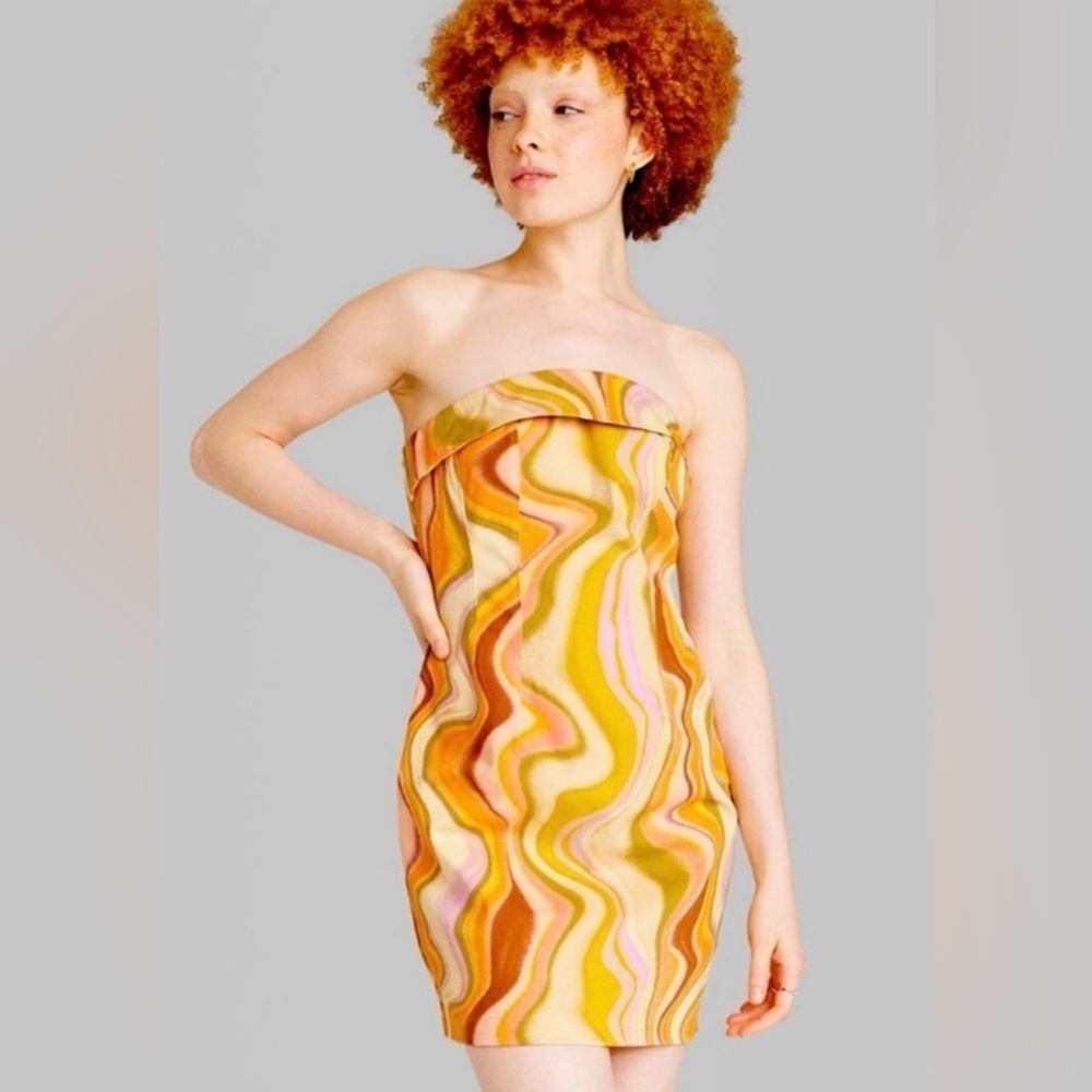 Wild Fable Multi Wave Print Dress